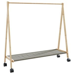 vidaXL Clothes Rack with Shelves and Wheels 106x34x106.5 cm Bamboo