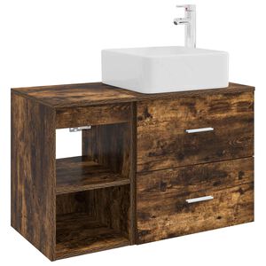 vidaXL Bathroom Furniture Set 2 pcs Smoked Oak Engineered Wood