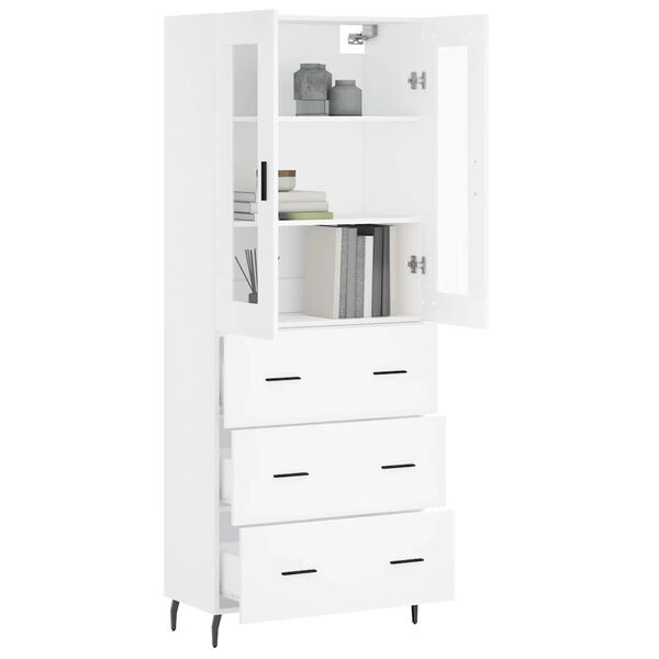vidaXL Highboard White 69.5x34x180 cm Engineered Wood