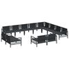 vidaXL Garden Sofa Set with Cushion 12 pcs Black Steel