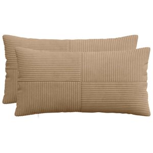 vidaXL Cushion Cover 2 pcs ALMELO Brown 40 x 70 cm Corduroy
