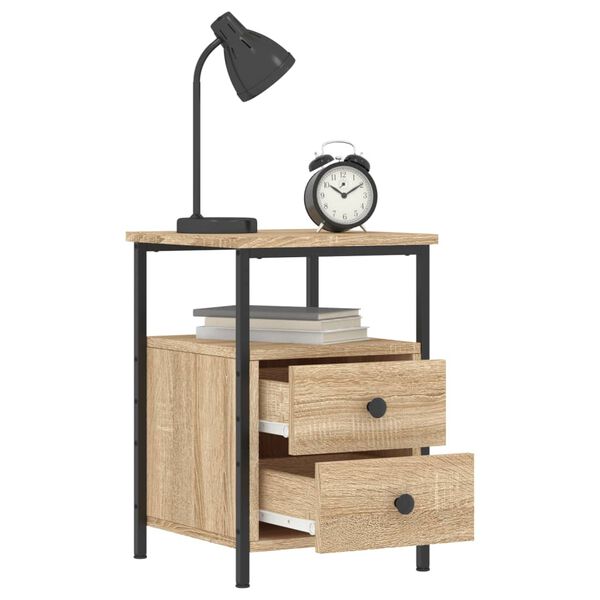 vidaXL Bedside Cabinets 2 pcs Sonoma Oak 34x35.5x50 cm Engineered Wood
