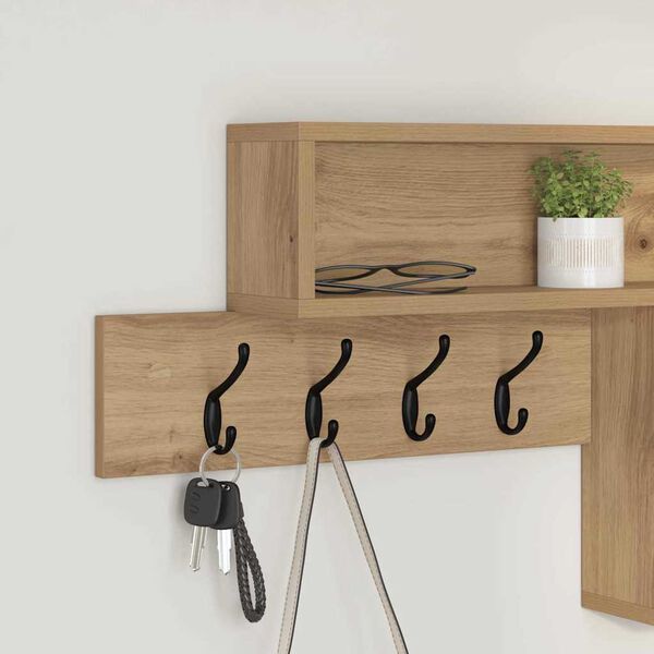 vidaXL Wall-Mounted Coat Rack Artisan Oak 100 x 12 x 43.5 cm