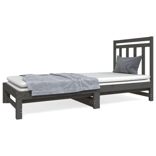 vidaXL Pull-out Day Bed without Mattress Grey 2x(90x190) cm