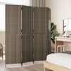 vidaXL Room Divider 4 Panels Grey Poly Rattan