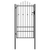vidaXL Fence Gate ASTEN 100 x 175 cm Metal Black Lockable