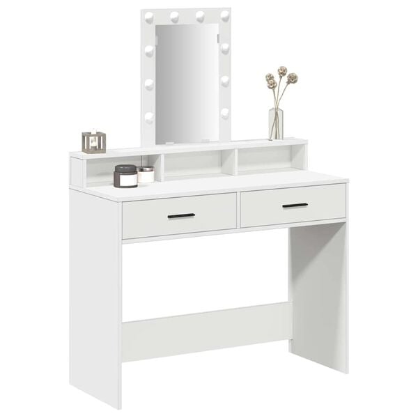 vidaXL Dressing Table White 100 x 41 x 140 cm Engineered Wood