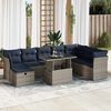 vidaXL 9 Piece Garden Sofa Set with Cushions Grey Poly Rattan Acacia