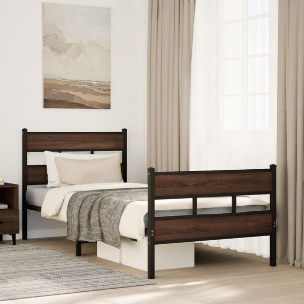 vidaXL Bed Frame without Mattress with Headboard and Footboard 80x200 cm