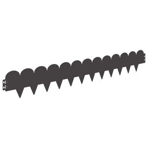 vidaXL Lawn Edge Sharp&Round Top 10 pcs 103x15cm Steel Black