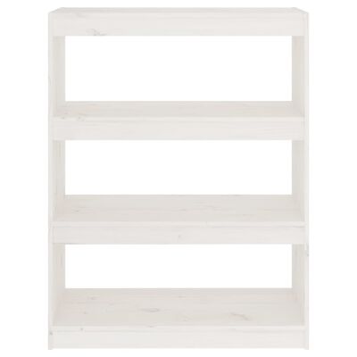 vidaXL Book Cabinet/Room Divider White 80x30x103.5 cm Solid Wood Pine