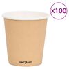vidaXL Coffee Paper Cups 200 ml 100 pcs Brown