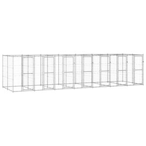 vidaXL Outdoor Dog Kennel Galvanised Steel 16.94 m&sup2;