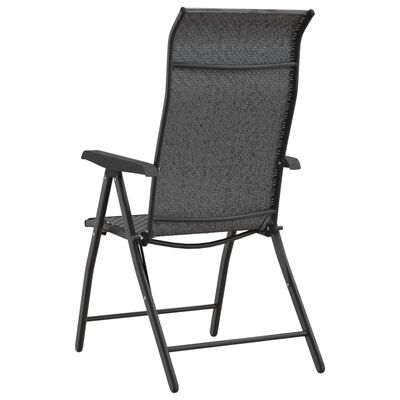 vidaXL Folding Garden Chairs 4 pcs Grey Poly Rattan