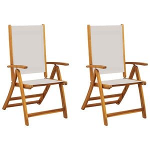 vidaXL Folding Garden Chairs 2 pcs Solid Wood Acacia and Textilene