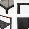 vidaXL Garden Dining Set 7 pcs Black Poly Rattan