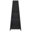 vidaXL Outdoor Fireplace with Log Store Tower Design Black Steel