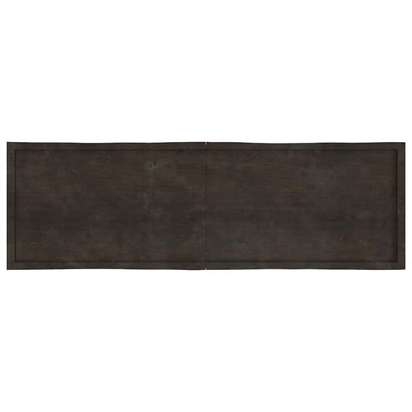 vidaXL Table Top Dark Brown 200x60x(2-4) cm Treated Solid Wood Live Edge