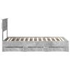 vidaXL Bed Frame with Drawer Concrete Grey 100 x 200 cm Engineer Wood