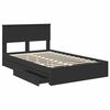 vidaXL Storage Bed with Headboard Black 135 x 190 cm Engineered Wood