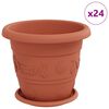 vidaXL Plant Pots 24 pcs Brick Red &Oslash; 26 x 21.5 cm Plastic