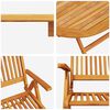 vidaXL Garden Dining Set Folding 5 pcs Brown Solid acacia wood