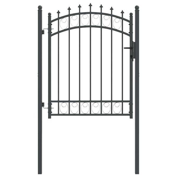 vidaXL Fence Gate with Spikes Grey 150 x 100 cm Powder-coated steel