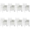vidaXL Garden Dining Set 9 pcs White Polt rattan