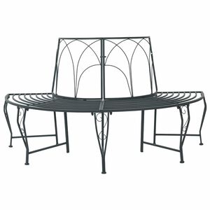 vidaXL Tree Bench 4-Seater 160 x 80 x 89 cm Steel Silver Grey