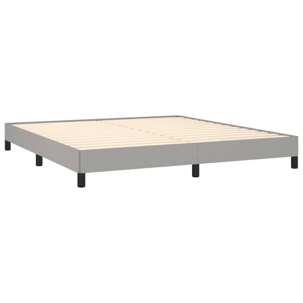 vidaXL Bed Frame without Mattress Light Grey Super King Fabric