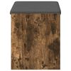 vidaXL Hall Bench with Cushion with Shelf Smoked Oak 63 x 38 x 45 cm