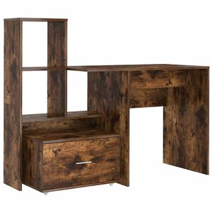 vidaXL Desk Smoked Oak Engineered Wood 131.5 x 50 x 106.5 cm