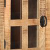 vidaXL Highboard with Wheel 38x30x143 cm Solid Rough Mango Wood