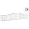 vidaXL Arched Gabion Baskets 5 pcs 400x50x60/80 cm Galvanised Iron