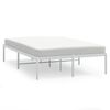 vidaXL Metal Bed Frame without Mattress White 135x190cm