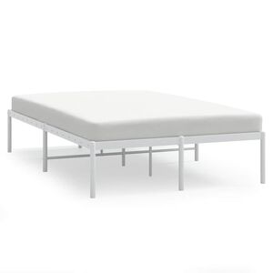 vidaXL Metal Bed Frame without Mattress White 135x190cm