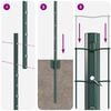 vidaXL Fence with Post Green 1 x 25 m Steel and PVC