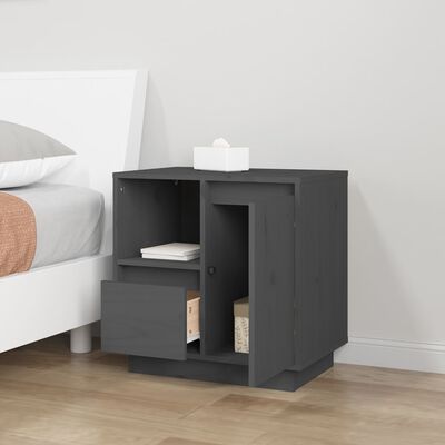 vidaXL Bedside Cabinets 2 pcs Grey 50x34x50 cm Solid Wood Pine