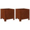 vidaXL Garden Planters 2 pcs 30x30x30 cm Weathering Steel