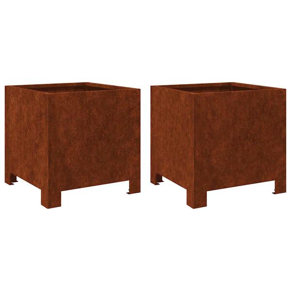vidaXL Garden Planters 2 pcs 30x30x30 cm Weathering Steel