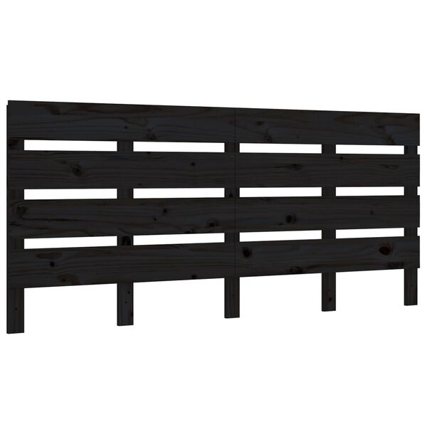 vidaXL Headboard Black 180x3x80 cm Solid Wood Pine
