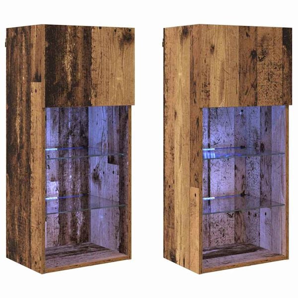 vidaXL Wall-mounted TV Cabinets 2 pcs Old Wood 40.5 x 30 x 90 cm