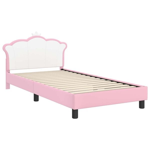 vidaXL Children's Bed Frame with Headboard Pink 90 x 200 cm PU