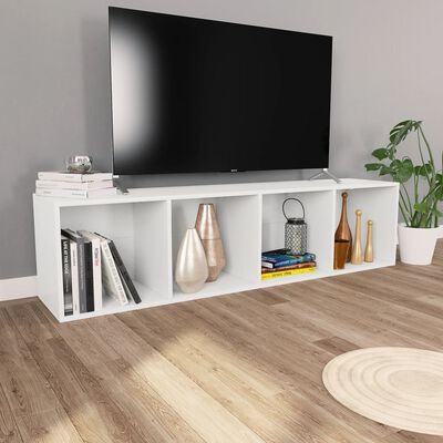 vidaXL Book Cabinet/TV Cabinet White 36x30x143 cm Engineered Wood