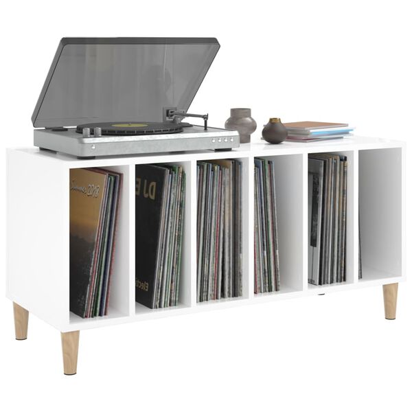 vidaXL Record Cabinet High Gloss White 100x38x48 cm Engineered Wood