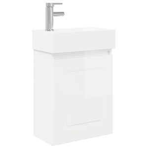 vidaXL Bathroom Vanity Unit with Tap High Gloss White
