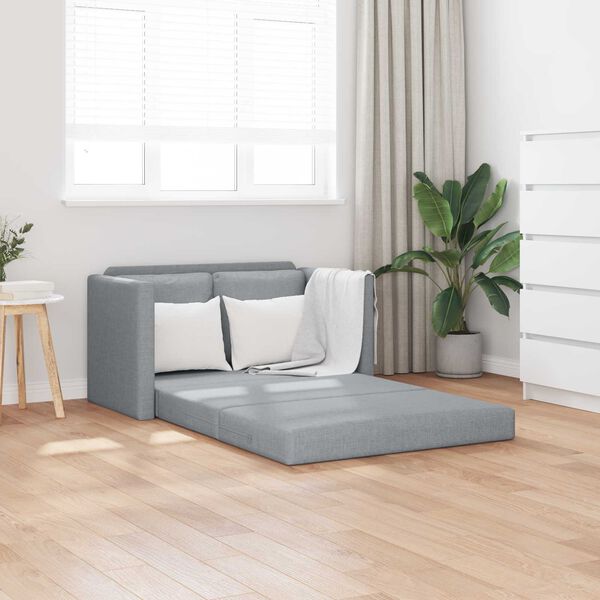 vidaXL Folding Sofa Bed Light Grey 112 x 60 x 55 cm Fabric