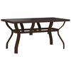 vidaXL Garden Table | Brown and Black | Powder-coated steel, tempered glass