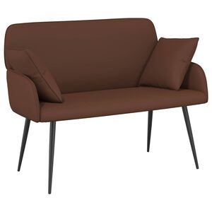 vidaXL 2 Seater Sofa with Metal Legs 2-Seater Brown Faux Leather