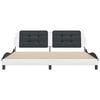 vidaXL Bed Frame without Mattress "Zadar" White and Black 200x200 cm Faux Leather